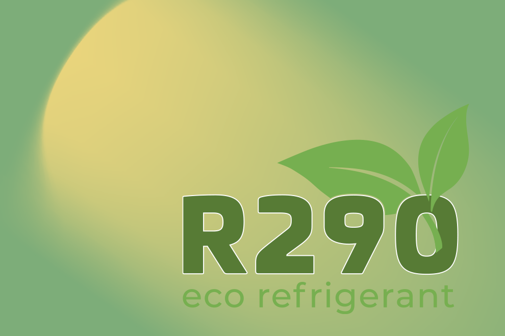 Logotip ekološki prihvatljivog rashladnog sredstva R-290, više grijanja uz manji utrošak energije